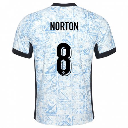 Kandiny Herren Portugal Andreia Norton #8 Cremeblau Auswärtstrikot Trikot 24-26 T-Shirt