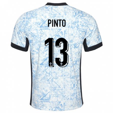 Kandiny Herren Portugal Fatima Pinto #13 Cremeblau Auswärtstrikot Trikot 24-26 T-Shirt