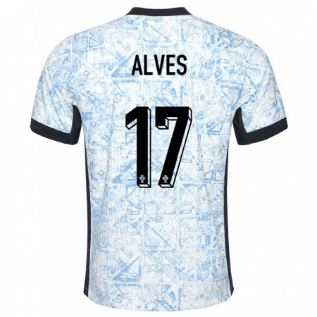 Kandiny Herren Portugal Lucia Alves #17 Cremeblau Auswärtstrikot Trikot 24-26 T-Shirt