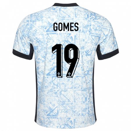 Kandiny Herren Portugal Diana Gomes #19 Cremeblau Auswärtstrikot Trikot 24-26 T-Shirt