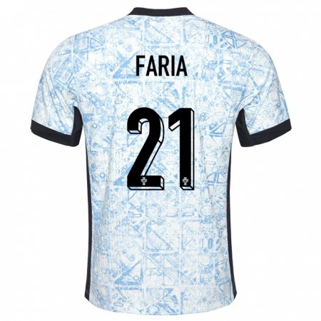 Kandiny Herren Portugal Andreia Faria #21 Cremeblau Auswärtstrikot Trikot 24-26 T-Shirt