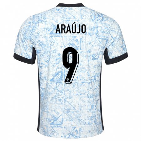 Kandiny Herren Portugal Henrique Araujo #9 Cremeblau Auswärtstrikot Trikot 24-26 T-Shirt
