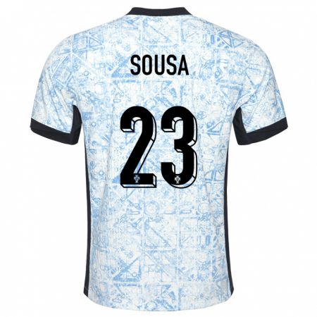 Kandiny Herren Portugal Afonso Sousa #23 Cremeblau Auswärtstrikot Trikot 24-26 T-Shirt