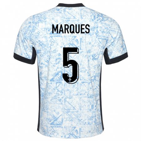 Kandiny Herren Portugal Martim Marques #5 Cremeblau Auswärtstrikot Trikot 24-26 T-Shirt