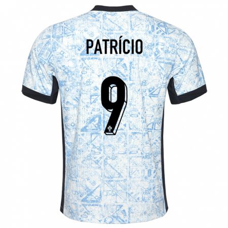 Kandiny Herren Portugal Nuno Patricio #9 Cremeblau Auswärtstrikot Trikot 24-26 T-Shirt