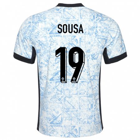 Kandiny Herren Portugal Goncalo Sousa #19 Cremeblau Auswärtstrikot Trikot 24-26 T-Shirt