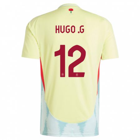 Kandiny Herren Spanien Hugo Guillamon #12 Gelb Auswärtstrikot Trikot 24-26 T-Shirt