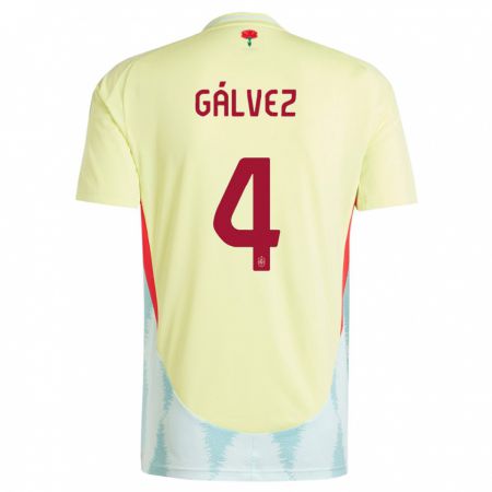 Kandiny Herren Spanien Rocio Galvez #4 Gelb Auswärtstrikot Trikot 24-26 T-Shirt