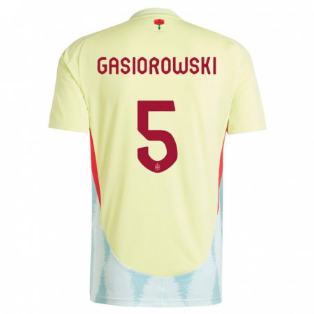 Kandiny Herren Spanien Yarek Gasiorowski #5 Gelb Auswärtstrikot Trikot 24-26 T-Shirt