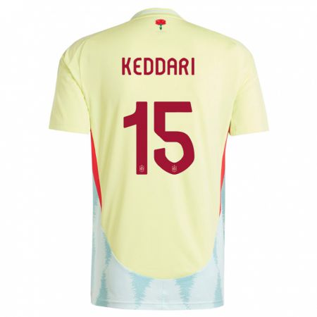 Kandiny Herren Spanien Wassim Keddari #15 Gelb Auswärtstrikot Trikot 24-26 T-Shirt