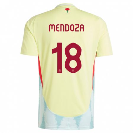 Kandiny Herren Spanien Rodrigo Mendoza #18 Gelb Auswärtstrikot Trikot 24-26 T-Shirt