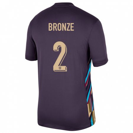 Kandiny Herren England Lucy Bronze #2 Dunkle Rosine Auswärtstrikot Trikot 24-26 T-Shirt