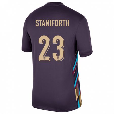 Kandiny Herren England Lucy Staniforth #23 Dunkle Rosine Auswärtstrikot Trikot 24-26 T-Shirt