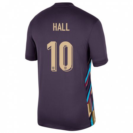 Kandiny Herren England George Hall #10 Dunkle Rosine Auswärtstrikot Trikot 24-26 T-Shirt