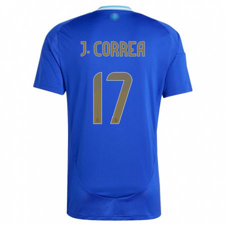 Kandiny Herren Argentinien Joaquin Correa #17 Blau Auswärtstrikot Trikot 24-26 T-Shirt
