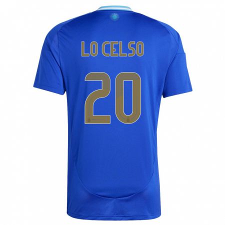 Kandiny Herren Argentinien Giovani Lo Celso #20 Blau Auswärtstrikot Trikot 24-26 T-Shirt