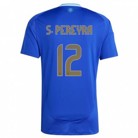 Kandiny Herren Argentinien Solana Pereyra #12 Blau Auswärtstrikot Trikot 24-26 T-Shirt