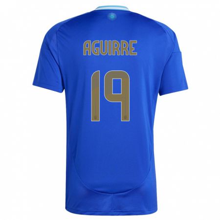 Kandiny Herren Argentinien Brian Aguirre #19 Blau Auswärtstrikot Trikot 24-26 T-Shirt