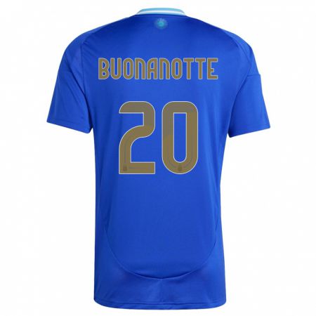 Kandiny Herren Argentinien Facundo Buonanotte #20 Blau Auswärtstrikot Trikot 24-26 T-Shirt