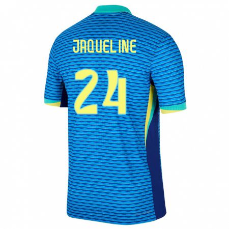 Kandiny Herren Brasilien Jaqueline #24 Blau Auswärtstrikot Trikot 24-26 T-Shirt