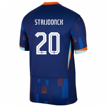 Kandiny Herren Niederlande Bayren Strijdonck #20 Blau Auswärtstrikot Trikot 24-26 T-Shirt
