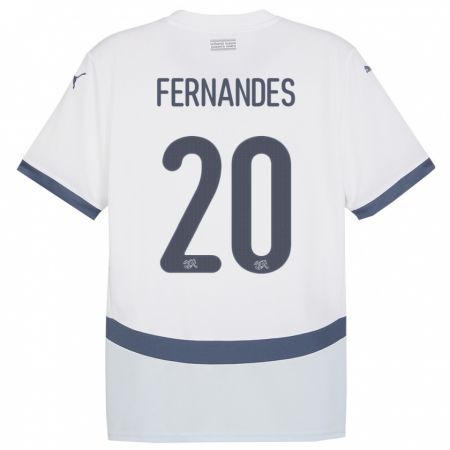 Kandiny Herren Schweiz Edimilson Fernandes #20 Weiß Auswärtstrikot Trikot 24-26 T-Shirt