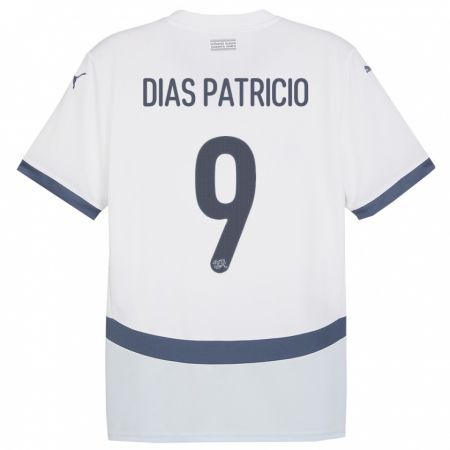 Kandiny Herren Schweiz Alexandre Dias Patricio #9 Weiß Auswärtstrikot Trikot 24-26 T-Shirt