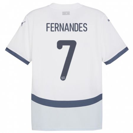 Kandiny Herren Schweiz Ruben Fernandes #7 Weiß Auswärtstrikot Trikot 24-26 T-Shirt