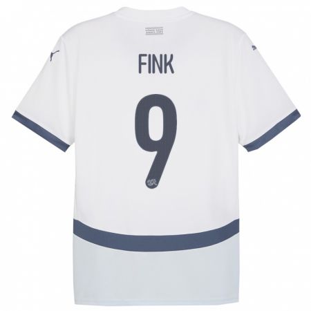 Kandiny Herren Schweiz Bradley Fink #9 Weiß Auswärtstrikot Trikot 24-26 T-Shirt