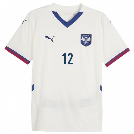 Kandiny Herren Serbien Marko Ilic #12 Weiß Auswärtstrikot Trikot 24-26 T-Shirt
