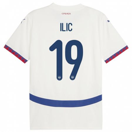 Kandiny Herren Serbien Ivan Ilic #19 Weiß Auswärtstrikot Trikot 24-26 T-Shirt
