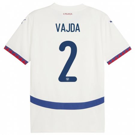 Kandiny Herren Serbien Orsoja Vajda #2 Weiß Auswärtstrikot Trikot 24-26 T-Shirt