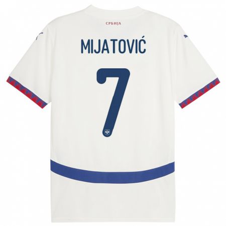 Kandiny Herren Serbien Milica Mijatovic #7 Weiß Auswärtstrikot Trikot 24-26 T-Shirt