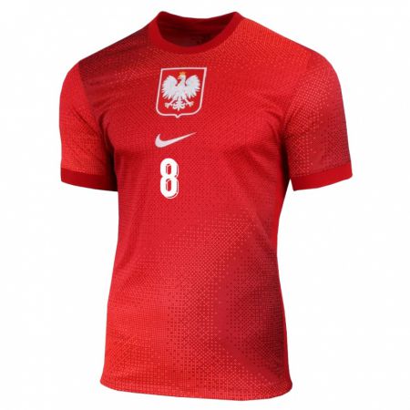 Kandiny Herren Polen Kinga Kozak #8 Rot Auswärtstrikot Trikot 24-26 T-Shirt