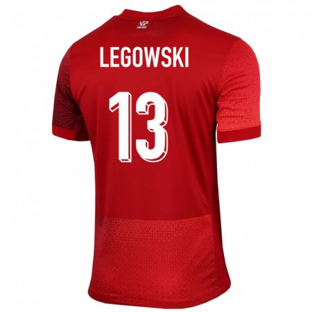 Kandiny Herren Polen Mateusz Legowski #13 Rot Auswärtstrikot Trikot 24-26 T-Shirt