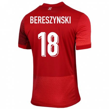 Kandiny Herren Polen Bartosz Bereszynski #18 Rot Auswärtstrikot Trikot 24-26 T-Shirt