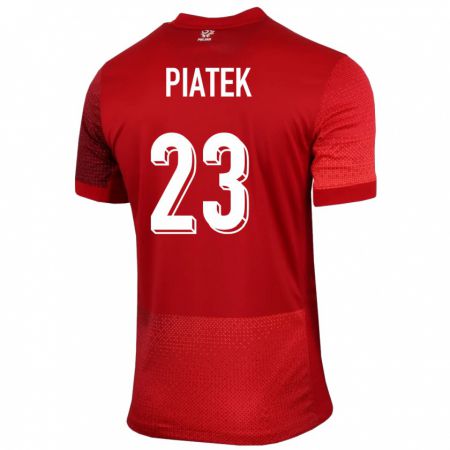 Kandiny Herren Polen Krzysztof Piatek #23 Rot Auswärtstrikot Trikot 24-26 T-Shirt