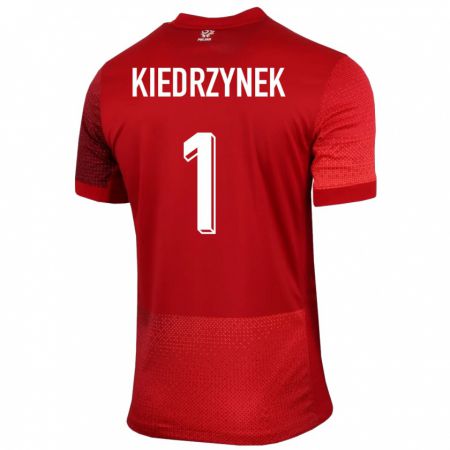 Kandiny Herren Polen Katarzyna Kiedrzynek #1 Rot Auswärtstrikot Trikot 24-26 T-Shirt