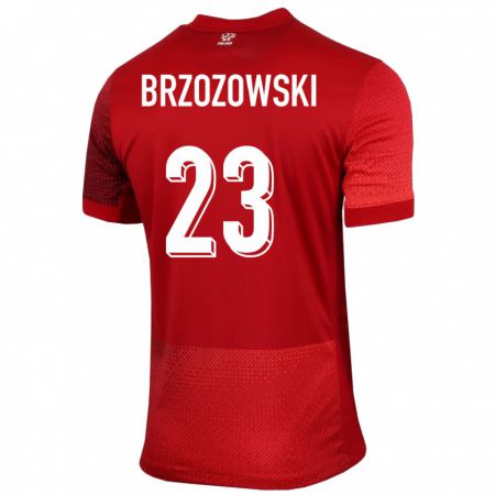 Kandiny Herren Polen Milosz Brzozowski #23 Rot Auswärtstrikot Trikot 24-26 T-Shirt