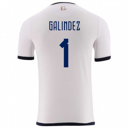 Kandiny Herren Ecuador Hernan Galindez #1 Weiß Auswärtstrikot Trikot 24-26 T-Shirt