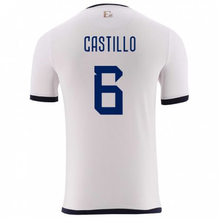 Kandiny Herren Ecuador Byron Castillo #6 Weiß Auswärtstrikot Trikot 24-26 T-Shirt