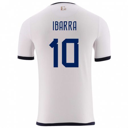 Kandiny Herren Ecuador Romario Ibarra #10 Weiß Auswärtstrikot Trikot 24-26 T-Shirt