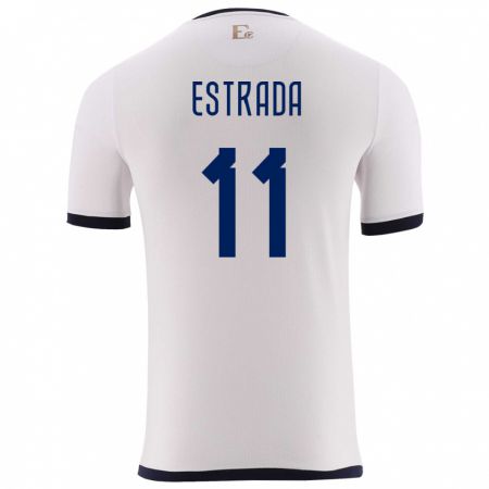 Kandiny Herren Ecuador Michael Estrada #11 Weiß Auswärtstrikot Trikot 24-26 T-Shirt