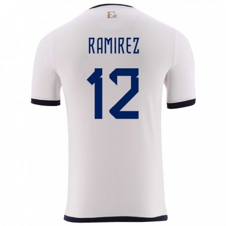 Kandiny Herren Ecuador Moises Ramirez #12 Weiß Auswärtstrikot Trikot 24-26 T-Shirt