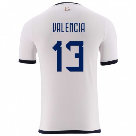 Kandiny Herren Ecuador Enner Valencia #13 Weiß Auswärtstrikot Trikot 24-26 T-Shirt