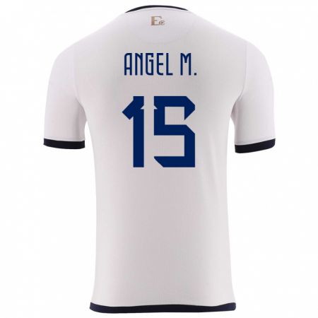 Kandiny Herren Ecuador Angel Mena #15 Weiß Auswärtstrikot Trikot 24-26 T-Shirt