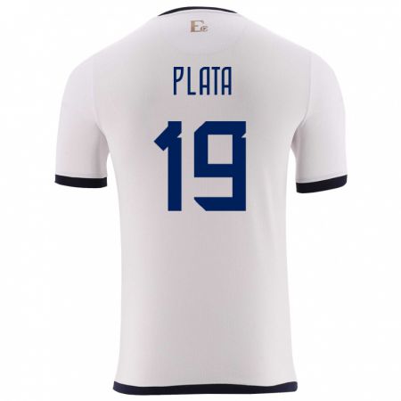 Kandiny Herren Ecuador Gonzalo Plata #19 Weiß Auswärtstrikot Trikot 24-26 T-Shirt