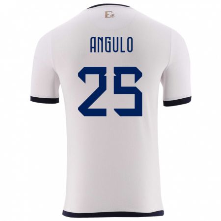 Kandiny Herren Ecuador Nilson Angulo #25 Weiß Auswärtstrikot Trikot 24-26 T-Shirt