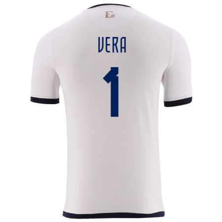 Kandiny Herren Ecuador Andrea Vera #1 Weiß Auswärtstrikot Trikot 24-26 T-Shirt