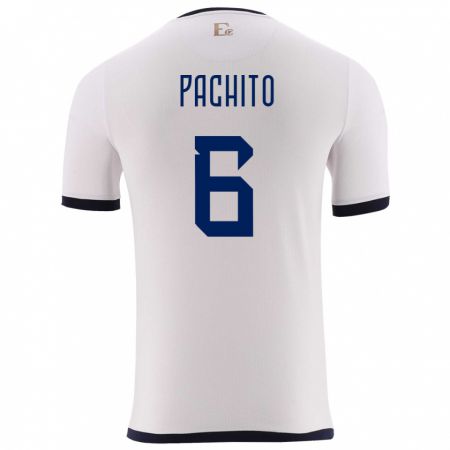 Kandiny Herren Ecuador Angelica Pachito #6 Weiß Auswärtstrikot Trikot 24-26 T-Shirt